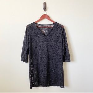 Xhilaration Cut Out V-Neck Swim Suit Coverup Black